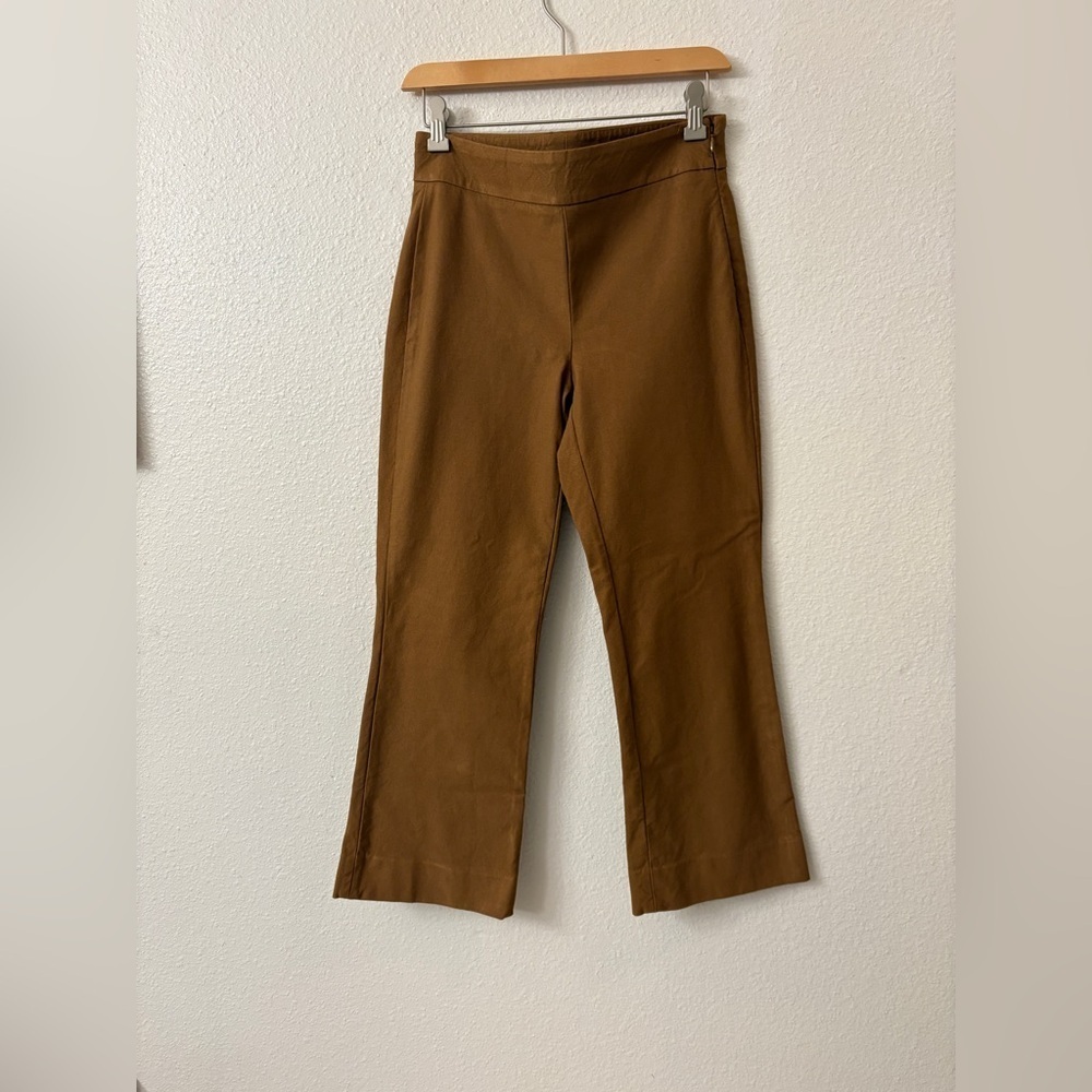 Vince Womens Bootcut Pants High Rise Flat Front Side Zipper Career Brown Size 0